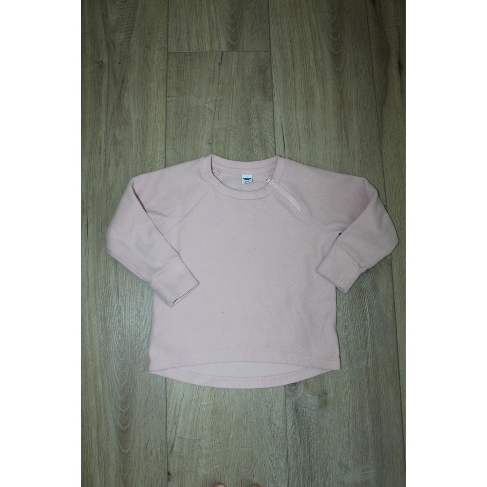 Old Navy Kids Girls Pink Fleece Pullover Shoulder Zipper Sweatshirt XS 5